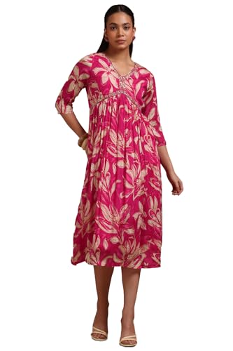 Soch Women Chinon Floral Print Dress with Sequins