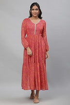 Aurelia Purple Floral Printed Midi Dress For Women