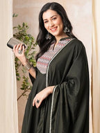 Sanisa Women'S Muslin Digital Printed Anarkali Kurta With Pant And Printed Fabric Lace Work Dupatta