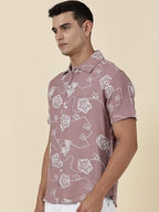 Thomas Scott Oversized Fit| 100% Cotton | Spread Collar | Short Sleeve | Embrodiered | Shirts for Men Pink