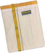 PRAKASAM COTTON mens Cotton wedding Set- Pure cotton Full sleeve Cream Shirt + A pure Cotton Flexi size Stitched Pocket Dhotie +