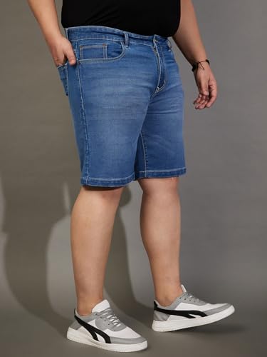 Bigbanana Plus Size MenS Regular Fit Washed Shorts