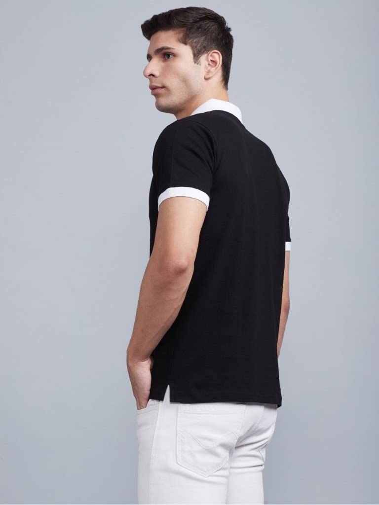 OM SAI LATEST CREATION Mens Polo-Neck Half Sleeves Casual T-Shirt for Men || Varsity Inspired Ragular Wear Classic T-Shirt || M