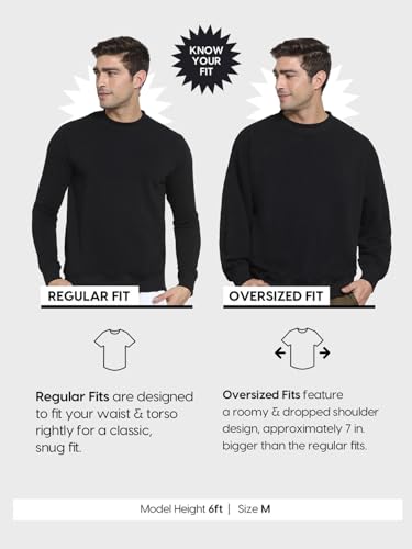 Bewakoof Official DC Merchandise Joker Mens Graphic Printed Oversized Fit Full Sleeve Round Neck Terry Sweatshirt_648588_Black_