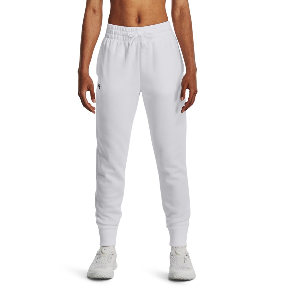 Under Armour Womens Rival Fleece Joggers, (100) White / / Black, 3X-Large