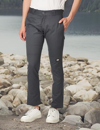 Dickies mens Skinny-straight Double Knee Work Pants, Charcoal, 31W x 30L US