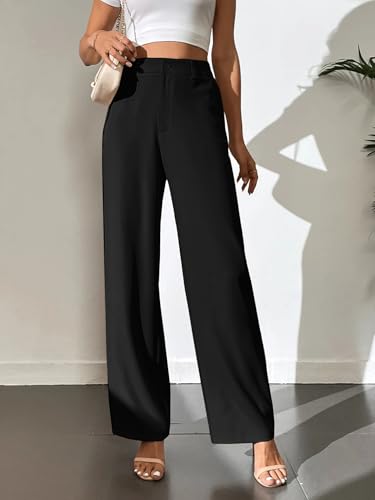 Toochki Trouser for Women | High Waist Trousers for Womens | Summer Track Pant | Casual Spandex Pants Black