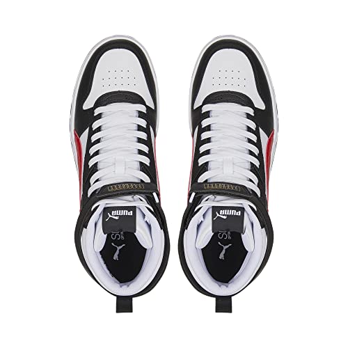 PUMA mens Rbd Game Sneaker, Puma White-high Risk Red-puma Black-puma Team Gold, 11 US