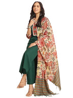 ANNI DESIGNER Womens Rayon Viscose Floral Straight Kurta with Pant & Dupatta (Dhar-CLRS-RB_Green_Small)