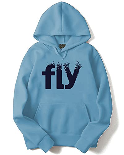 ADRO Men's Cotton Neck Hooded Sweatshirt (H21-M-FLY-SK_SkyBlue_XL)