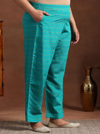 Extra Love By Libas Plus Size Womens Printed Silk Blend Straight Kurta With Trousers And Dupatta