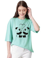 KOTTY Womens Cotton Blend Printed Oversized T-Shirts