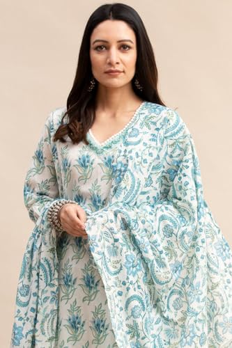Greciilooks WomenS Stylish Ethnic Printed Straight Kurta Set With Pants And Dupatta For Festive, Wedding, Party, Office & Casual