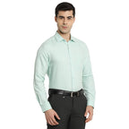 Turtle Men 100% Cotton Mint Green Solid Slim Fit Formal Shirt