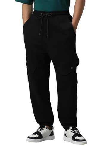 Bewakoof Air 1.0 MenS Solid Super Loose Fit Joggers_580389_Black_L