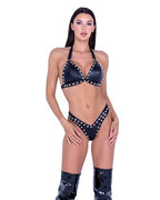 6488 - 2PC Faux Leather Bikini Set