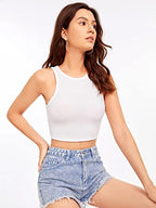 Greciilooks WomenS Ribbed Collared Spaghetti Half Sleeve Crop Tops For GirlS | Cardigan Plus Size Jeans Short Top For Women (M