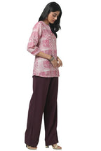 Soch Womens Pink Linen Ethnic Motifs Tunic