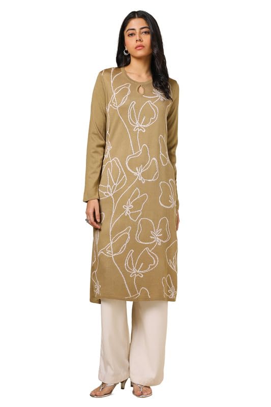 Soch Women Acrylic Woven Design Winter Kurta