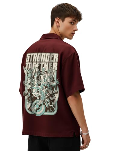 Veirdo Men's Graphic Printed Oversized Fit Full Sleeve Round Neck Cotton Jersey T-Shirt Os Ccshstrgt