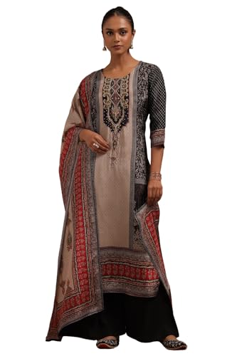 Soch Women Muslin Paisley Print Suit Set Beads