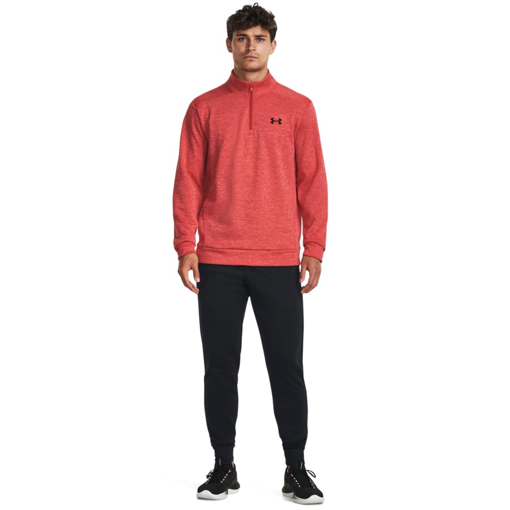 Under Armour mens Armour Fleece Twist Quarter Zip, (690) Venom Red / / Black, XX-Large