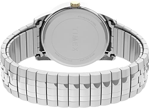 Timex Men's Easy Reader 25mm Perfect Fit Watch - Silver-Tone Case Black Dial with Silver-Tone Expansion Band