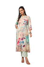 Soch Womens Multicolour Viscose Muslin Floral Print Kurta With Beads