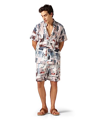 Greciilooks Rayon MenS Night Suit || MenS Half Sleeve || Printed Sleepwear & Loungewear Nightdress || Casual Homewear Set || M