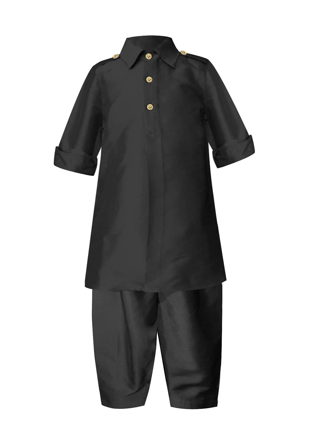 A.T.U.N. (All Things Uber Nice) Boy'S Regular Pathani Suit (Bkls Pts_Black 7-8 Years)