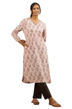 Folksong By W Women Pink Printed Viscose Straight Kurta_24Maf11710-910887_M