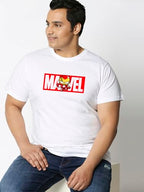 Bewakoof Official Marvel Merchandise Iron Man Mens Graphic Print Regular Fit Half Sleeve Round Neck Cotton Plus Size T-Shirt_63