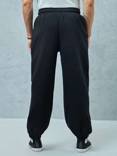 Bewakoof MenS Solid Super Loose Fit Cotton Blend Joggers