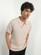 Nobero MenS Self Design Regular Fit Polo Shirt (1M-Twpo-R0017_Moonlight