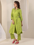 Libas Womens Printed Viscose Straight Kurta With Trousers