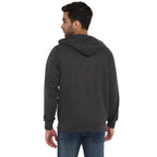 Turtle Men Poly Cotton Solid Charcoal Hooded Sweatshirt