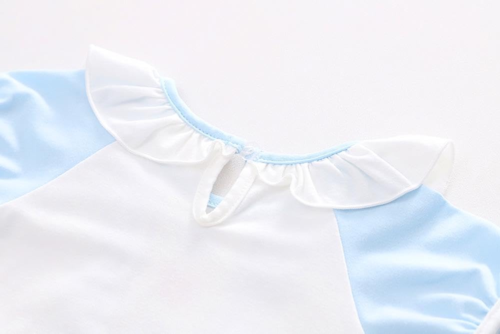 Dressy Daisy Infant Baby Girl Wonderland Princess Onesie Romper Dress Halloween Costume Bodysuit with Headband