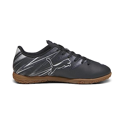 PUMA Attacanto Indoor Training Sneaker, Black-Silver Mist, 4 US Unisex Big Kid