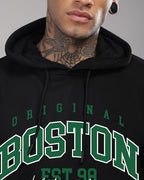 ADRO Men's Cotton Neck Hooded Regular Sweatshirt (H24-BOST-BL_Black, Large