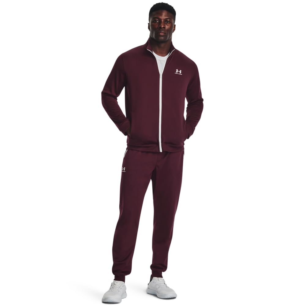Under Armour Men's Sportstyle Tricot Joggers, (601) Dark Maroon / / White, 3X-Large