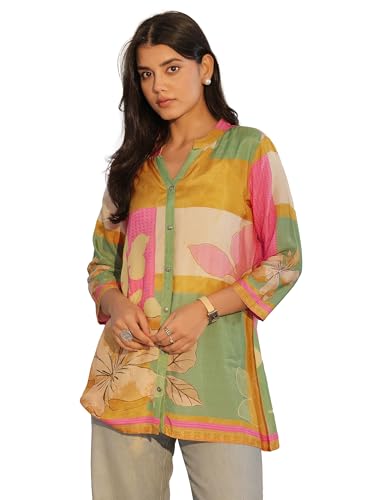 Libas Womens Printed Muslin Shirt Tunic For Women