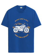 ADRO Mens Royal Bike Design Printed 100% Cotton T-Shirt - Regular Fit, Printed T-Shirts for Men (RN24-RYL-RB_Royal Blue_S)
