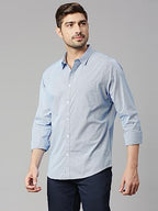 Thomas Scott Mens Solid Slim Fit 100% Cotton Casual Shirt with Spread Collar and Long Sleeve