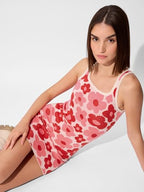 The Souled Store Jacquard Knit Dress: Bloom Women And Girls Sleeveless Acrylic Knit Dress