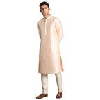 Manyavar Kurta Set For Men, Full Sleeves Mandarin Collar Ethnic Kurta Sets For Engagement, Wedding, Party Kurta Set Art Silk (Pi