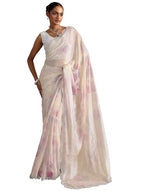 Libas Womens Solid Satin Saree With Blouse Piece