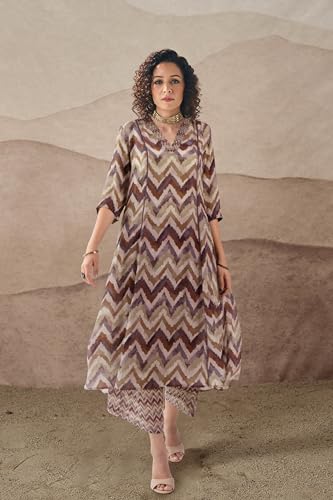 Toochki Dress For Women | Two Piece Dress For Women Long | Dress | Maxi Dress For Women | Dresses | Zig Zag Printed Dress | Cott
