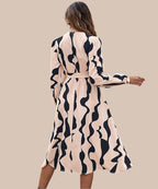 Leriya Fashion Rayon Fit and Flare Below The Knee Women Dress (LF-WD1221_Beige