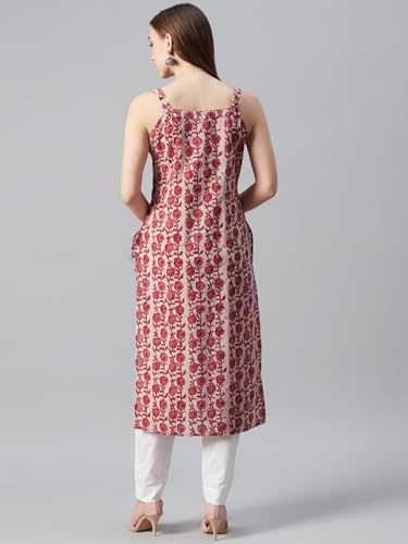 ANNI DESIGNER Womens Rayon Blend Straight Printed Kurta (KMG RED_XXL_Red_XX-Large)