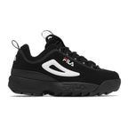 Fila Men's Strada Disruptor fashion sneakers, Black/White/Vin Red, 7.5 US